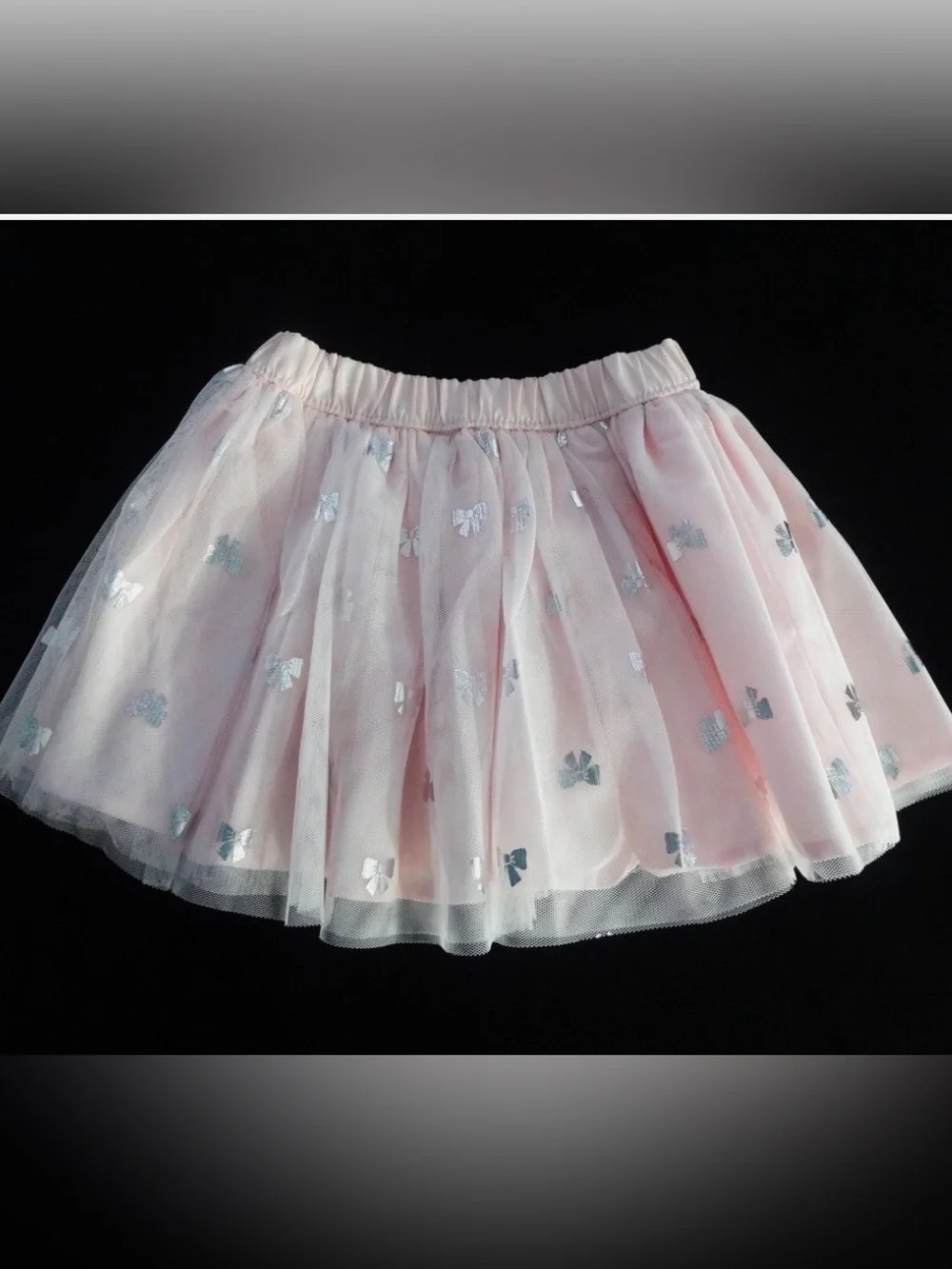 Carters Pink tulle Skirt with silver bows. Size: Girls 24 months